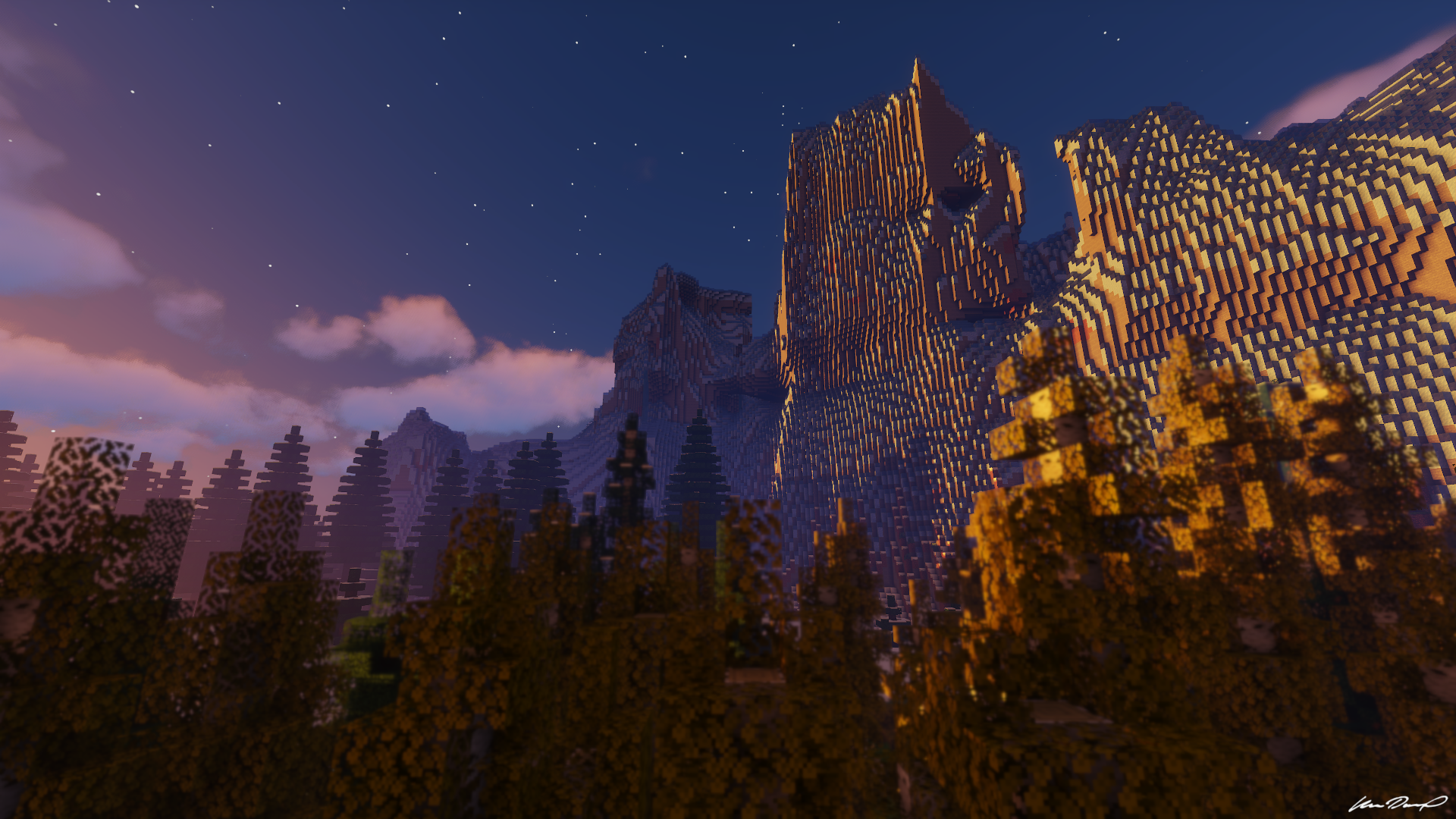 Minecraft mountain scenery [1920x1080]