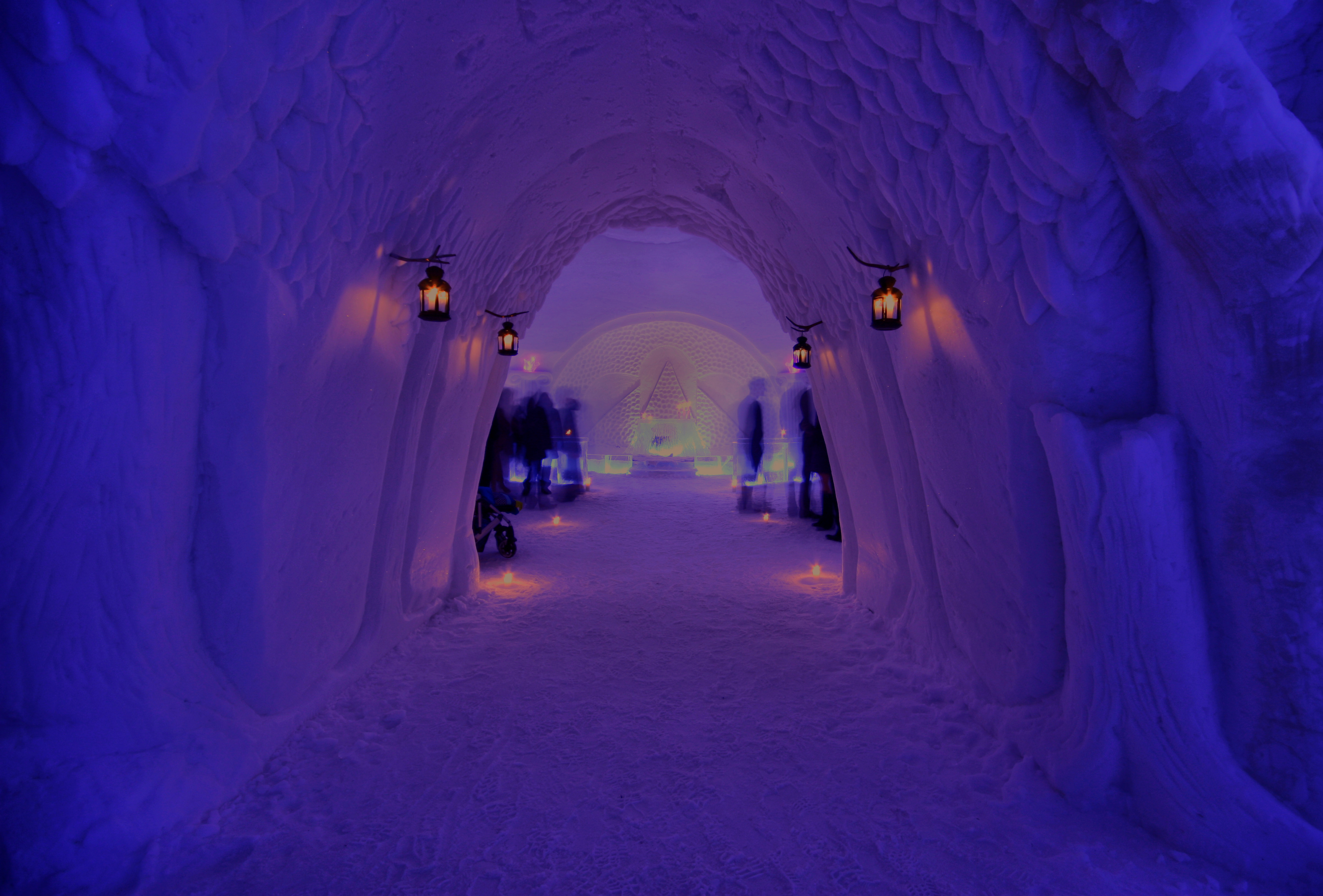 Wallpaper, blue, purple, light, Freezing, ice hotel, snow, winter 4090x2770