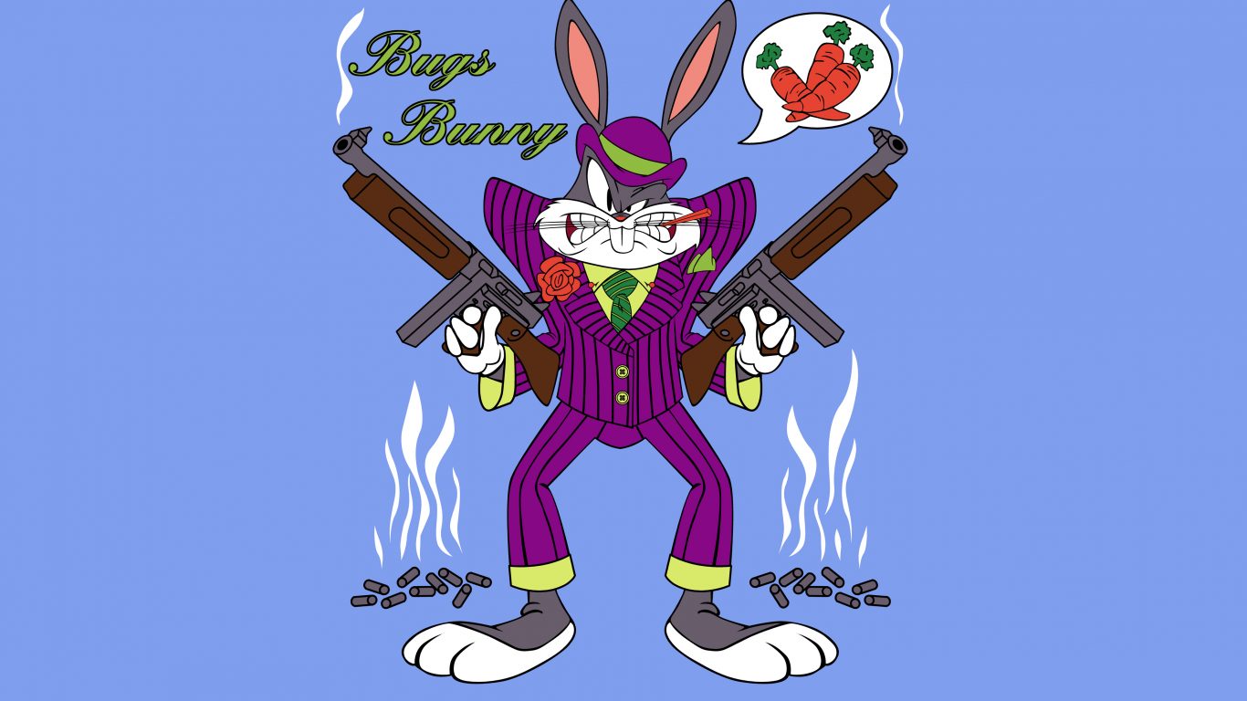 Looney Tunes Cartoon Bugs Bunny Gangster Desktop Background Free Download For Windows 3840x2400, Wallpaper13.com