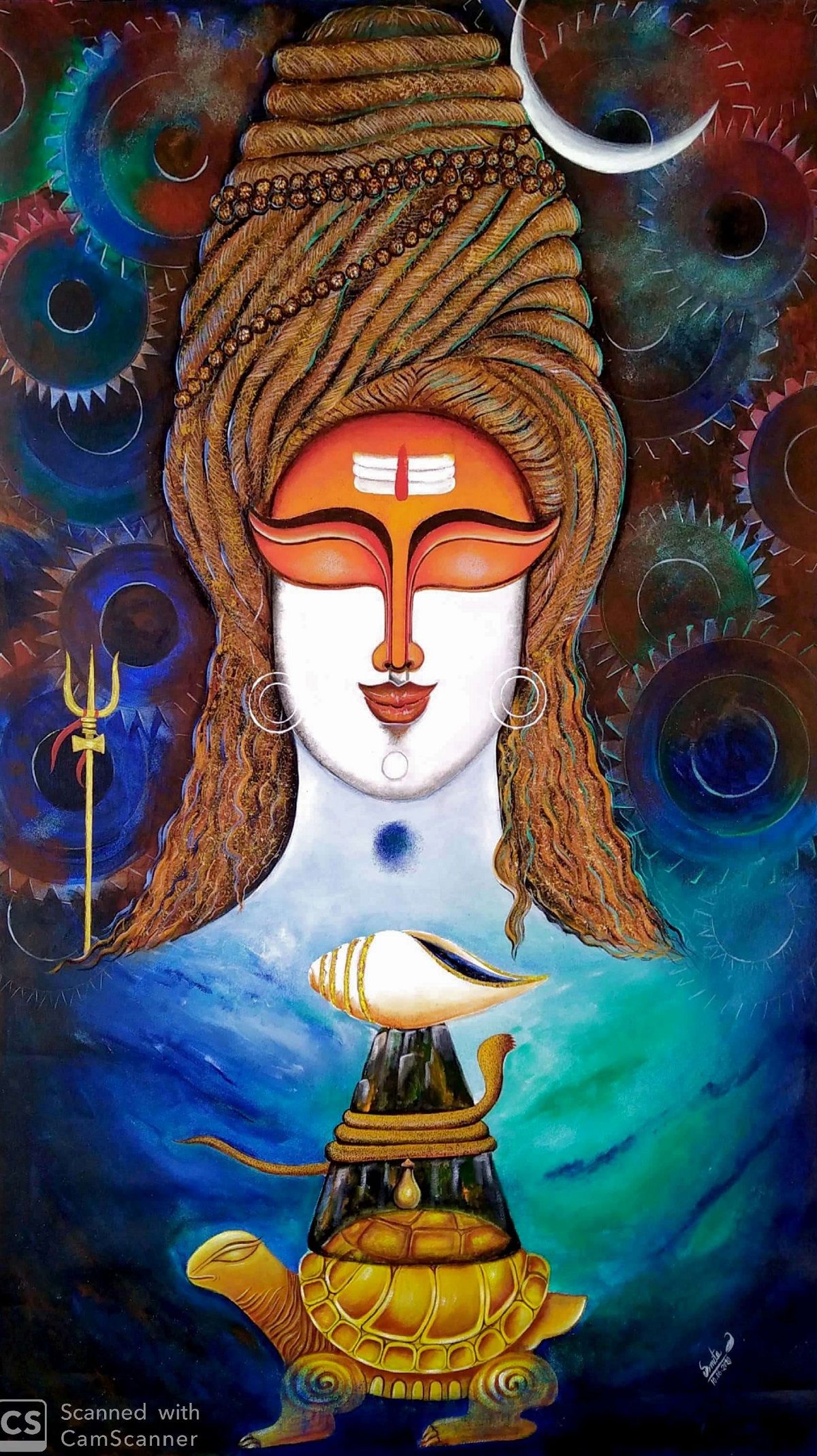 Abstract Shiva Painting | Lord shiva painting, Lord ganesha paintings, Shiva  art