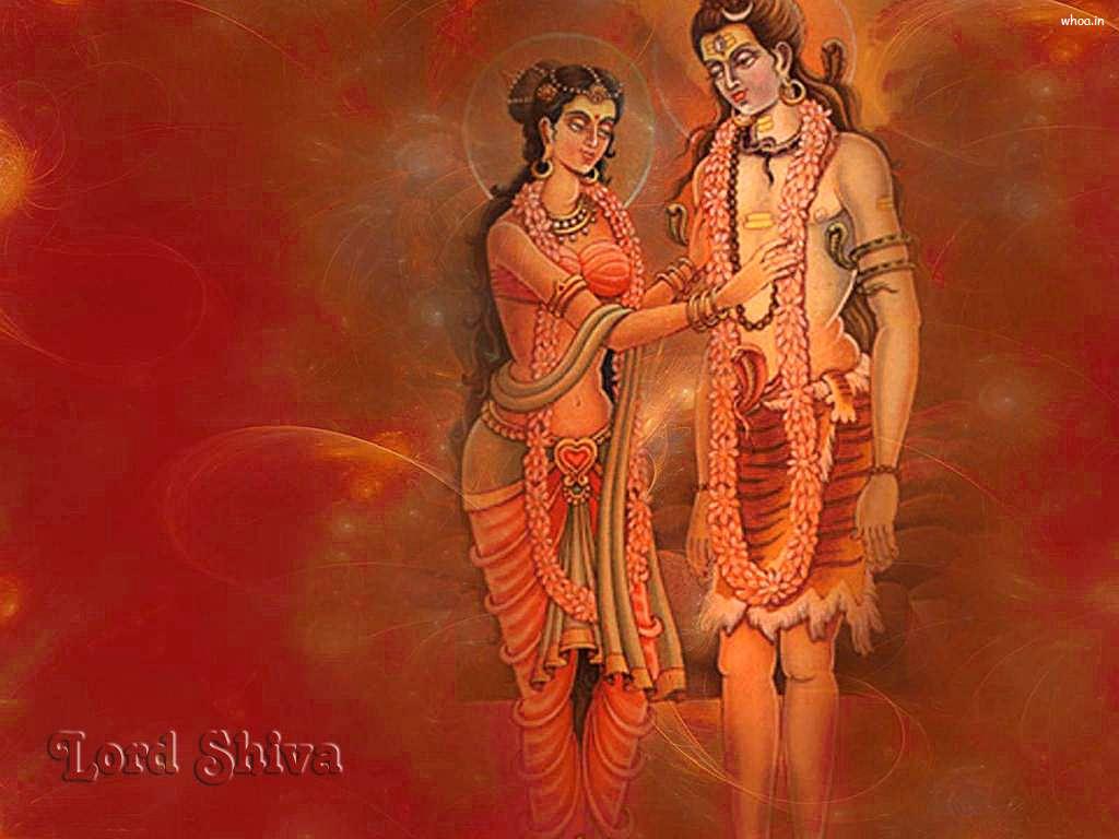 Lord Shiva Parvati Painting Art HD Wallpaper