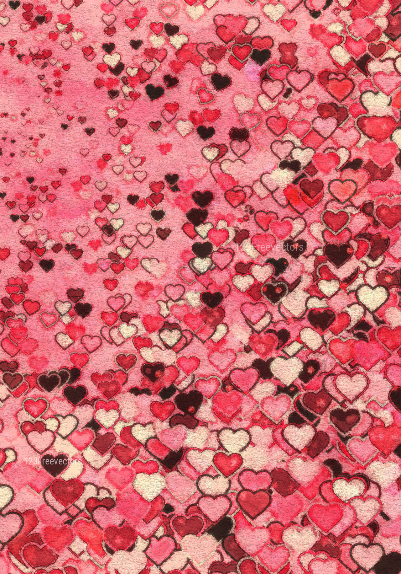 Pink and Beige Valentines Day Heart Texture Background