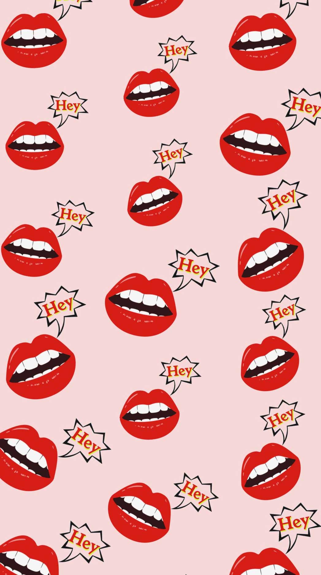 Hey Red Lips Valentine's Day Wallpaper
