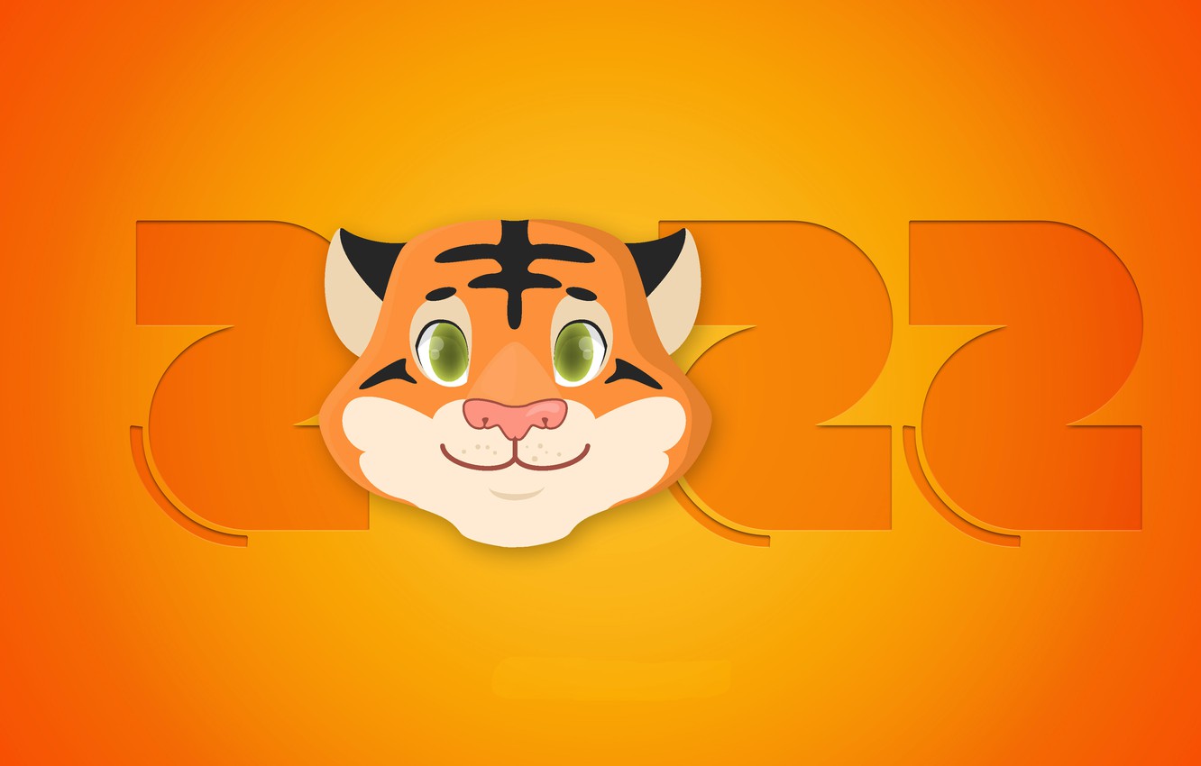 Wallpaper tiger, background, holiday, figures, New year, new year - for desktop, section новый год