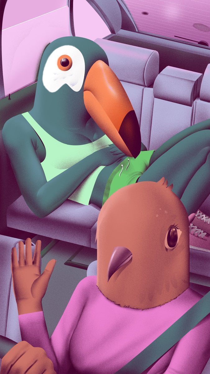 Tuca & Bertie Asked Three Artists For Interpretations Of Tuca & Bertie And Made Phone Background. Art By Kristen Liu Wong, And