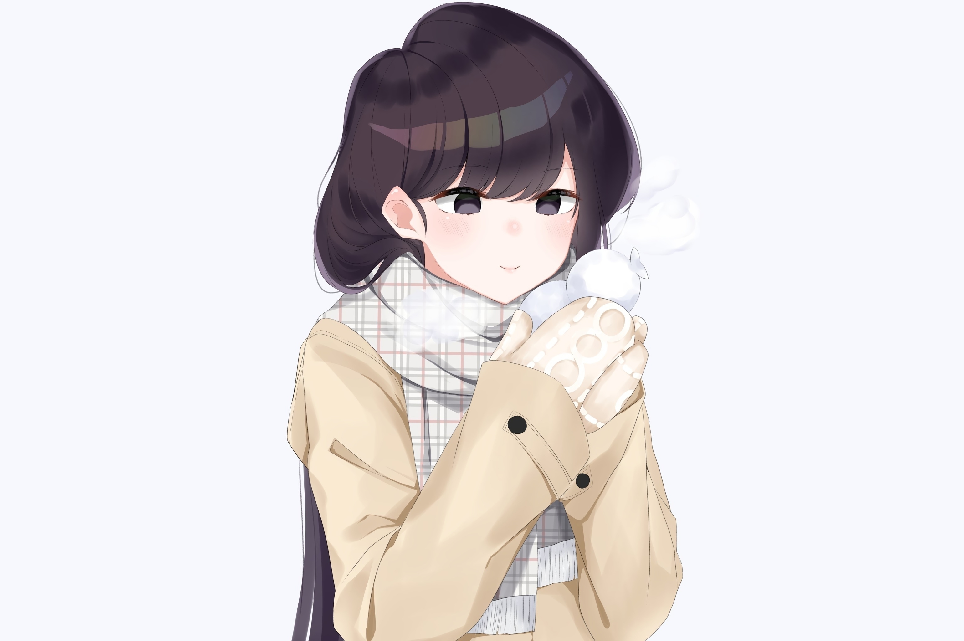 Wallpaper Gloves, Coat, Komi Shouko, Komi San Wa Komyushou Desu, Scarf:3080x2048