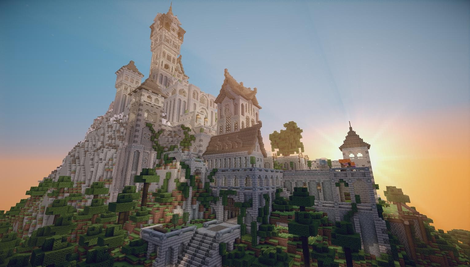 Wallpaper, video games, cityscape, building, Tourism, Minecraft, castle, tower, screen shot, town, cathedral, spire, landmark, historic site, unesco world heritage site, place of worship 1531x871