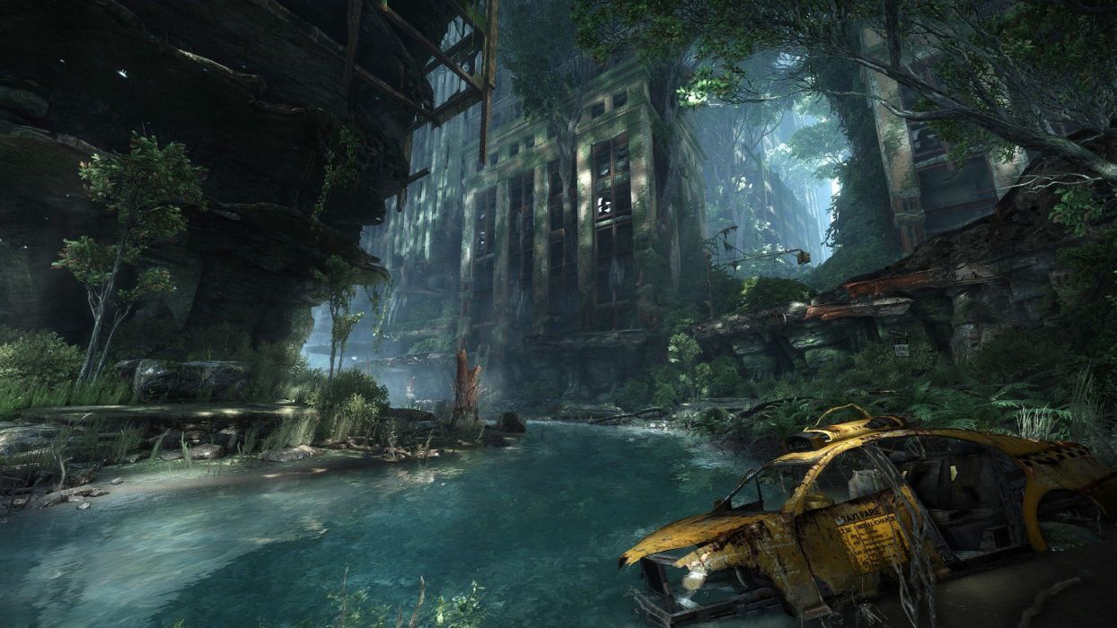 Water video games Crysis destroyed abandoned city abandoned Crysis 3 game wallpaperx1080