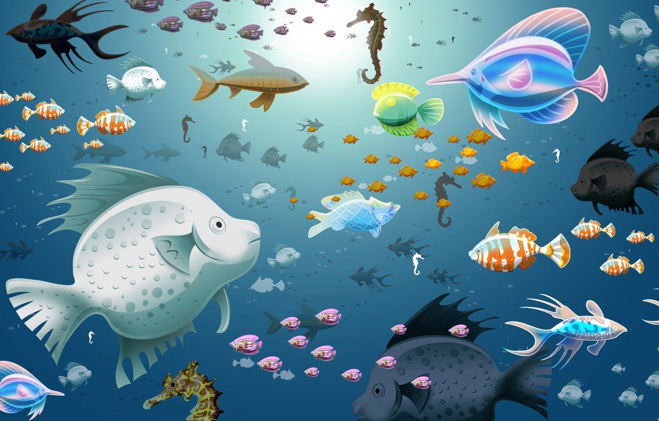 Wallpaper water, fish, blue, aquarium, sea image for desktop, section разное