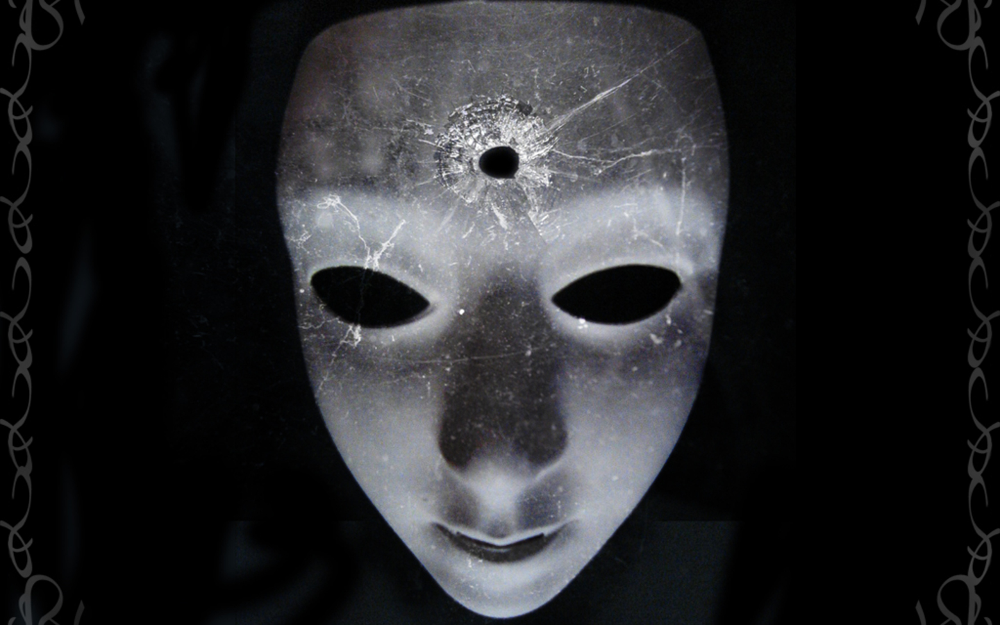Free A Pale Mask With a Bullet Hole wallpaper Wallpaper Wallpaper 84485