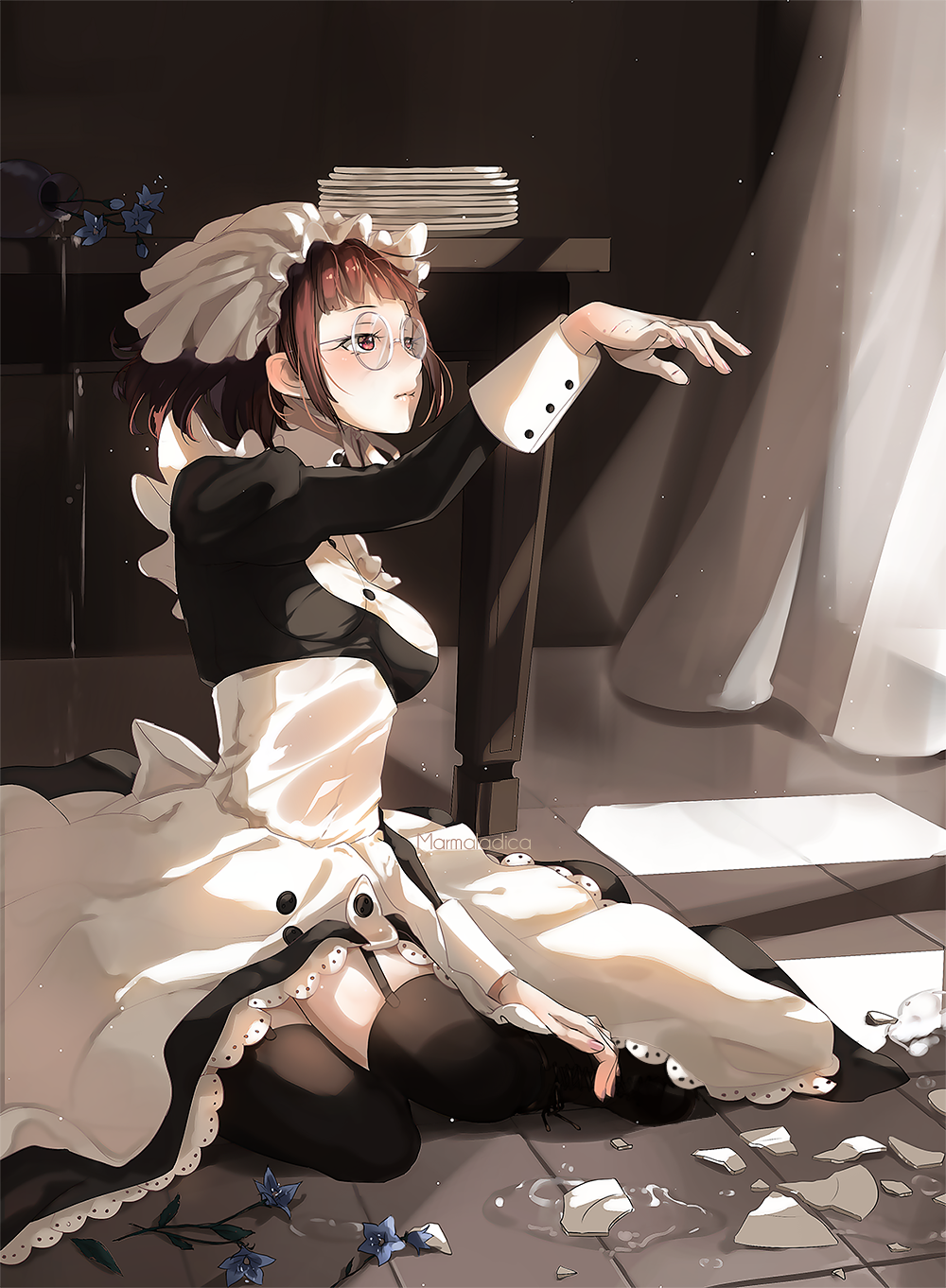 Wallpaper, Kuroshitsuji, anime girls, Mey Rin 1000x1362