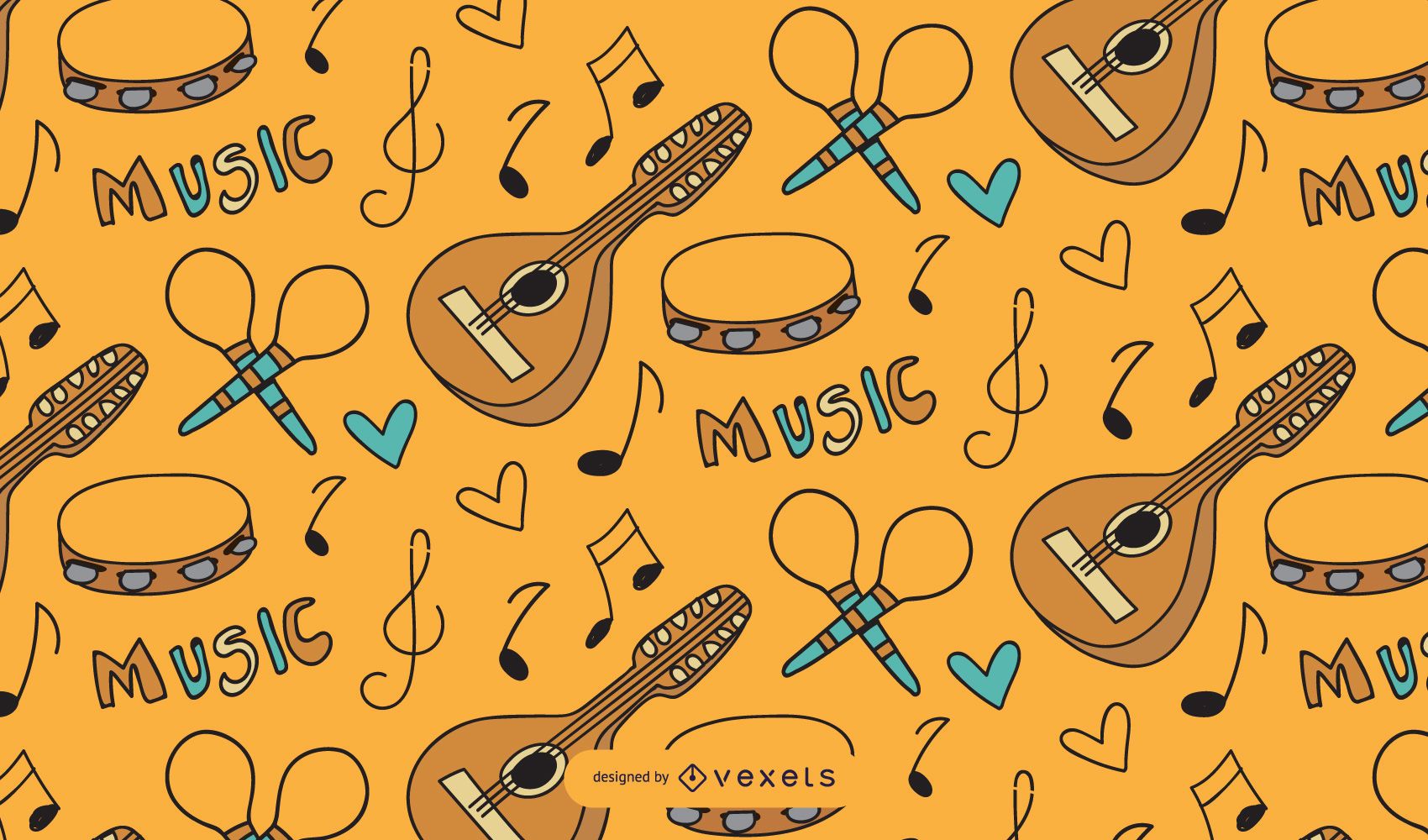 Music Doodle Pattern Background Vector Download