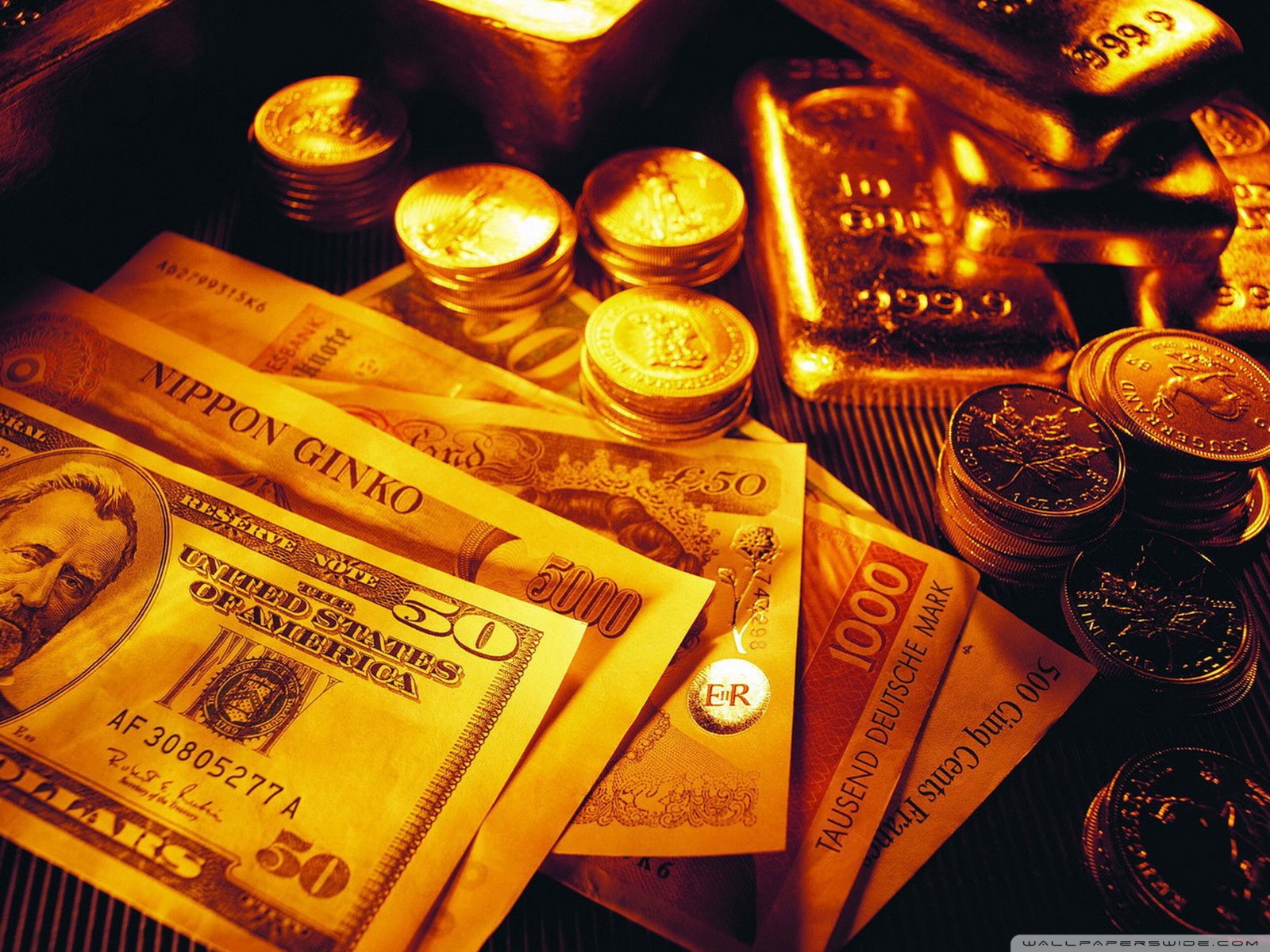 Money gold bars Ultra HD Desktop Background Wallpaper for