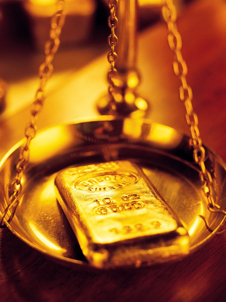 Miscellaneous Bullion Bar On Scales iPhone HD Wallpaper Free