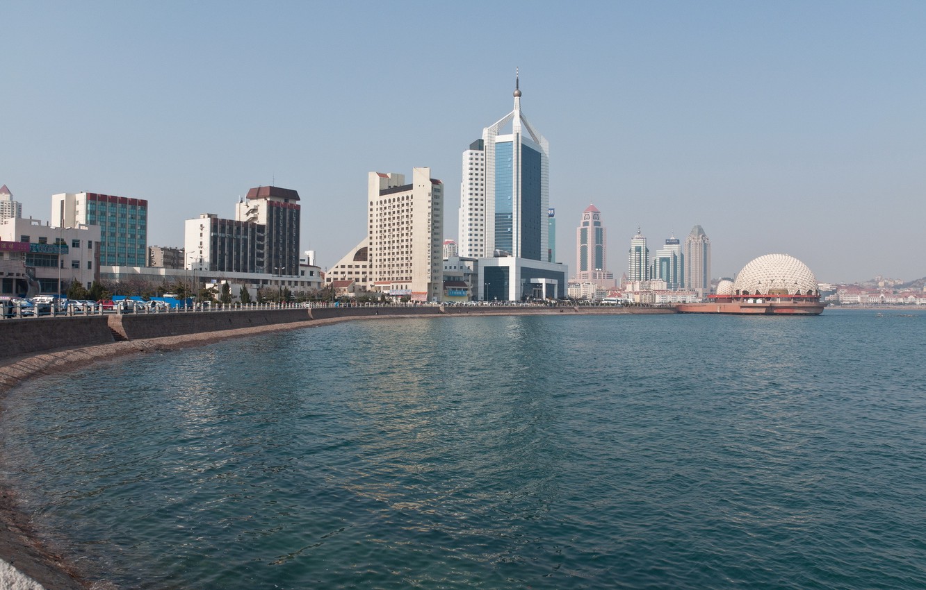 Wallpaper sea, the city, Qingdao image for desktop, section город