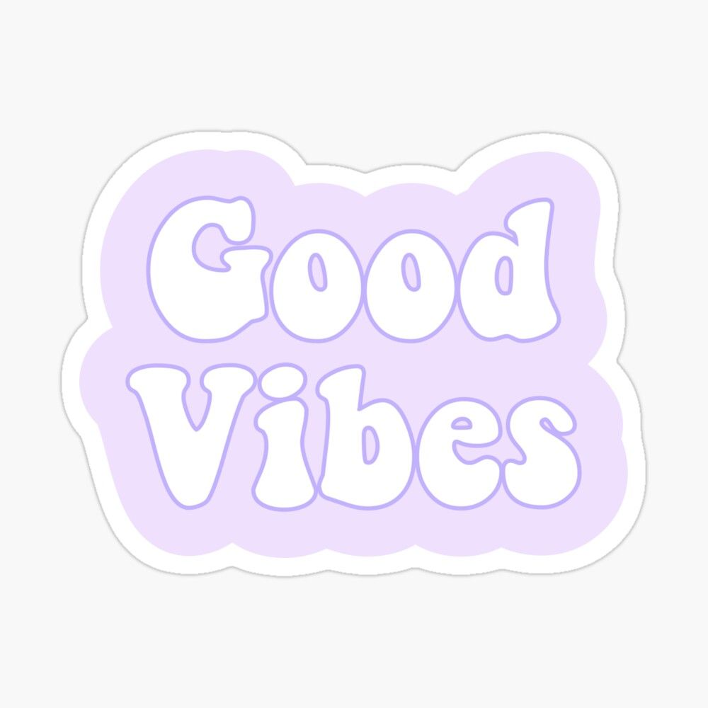 Good Vibes Groovy Purple Sticker By Pastel PaletteD. Preppy Stickers, Purple Sticker, Purple Stickers