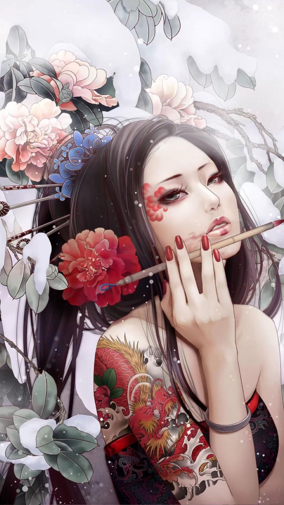 Wallpaper Anime Girls, Tattoo, Chinese, Zhang Xiao Bai • Wallpaper For You