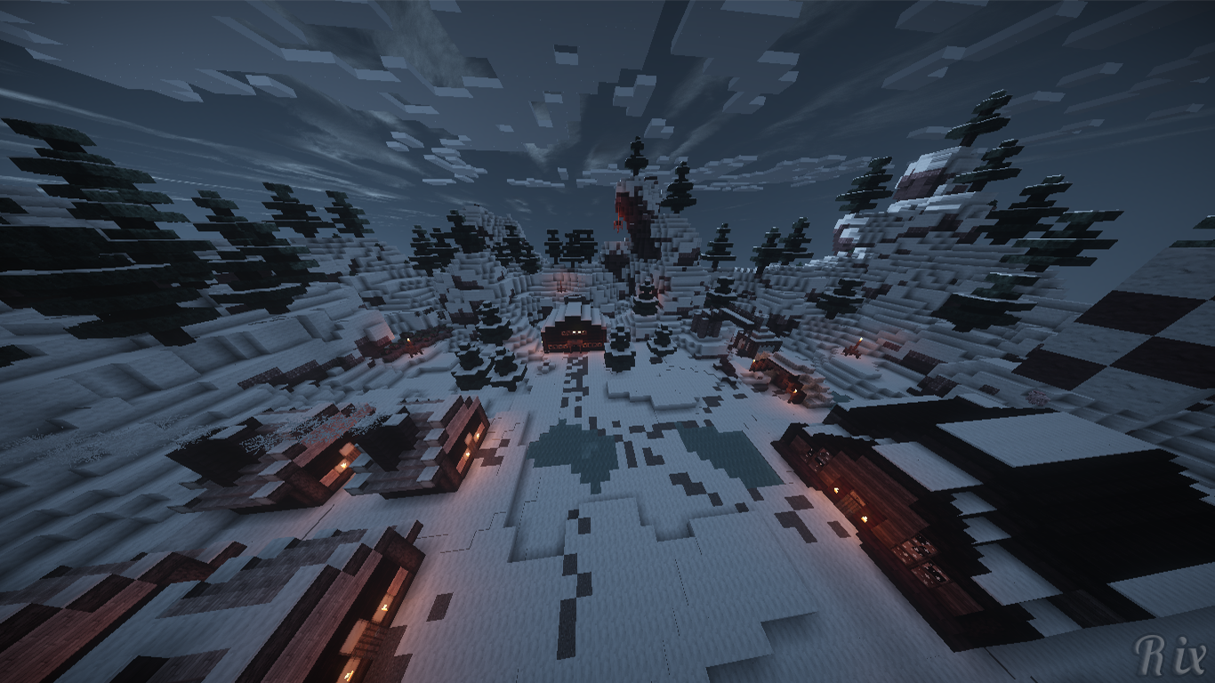 Minecraft Snow Christmas Tree Ice Northpole Wallpaper:1366x768