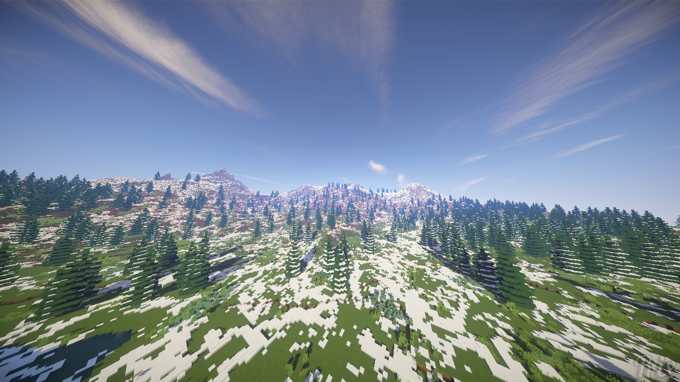 Minecraft Mountain Field Background