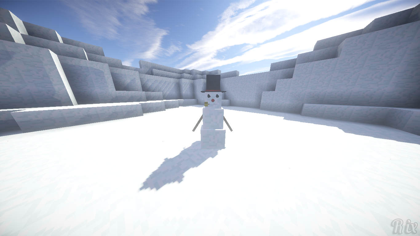 Minecraft Snow Snowman Wallpaper:1366x768