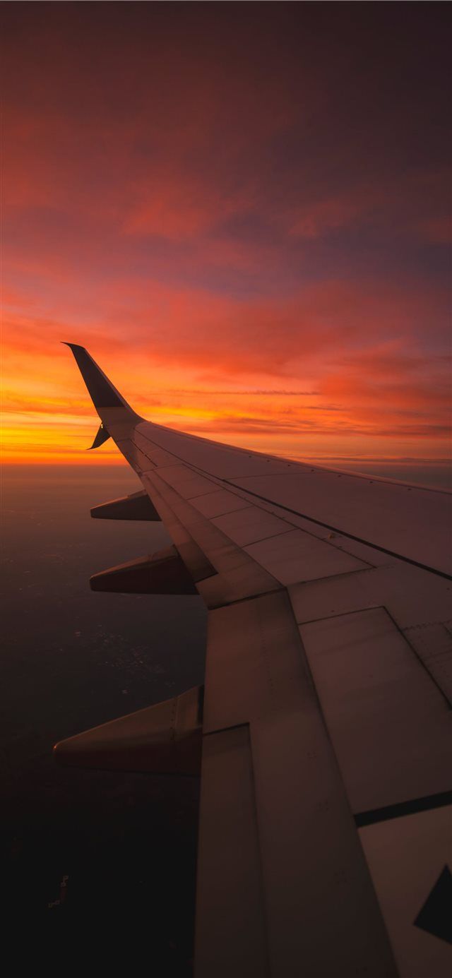 Sunset View From the Window of an Airplane iPhone X Wallpaper Download. iPhone Wallpaper, iPad wa. Airplane wallpaper, iPhone wallpaper travel, Sunset wallpaper