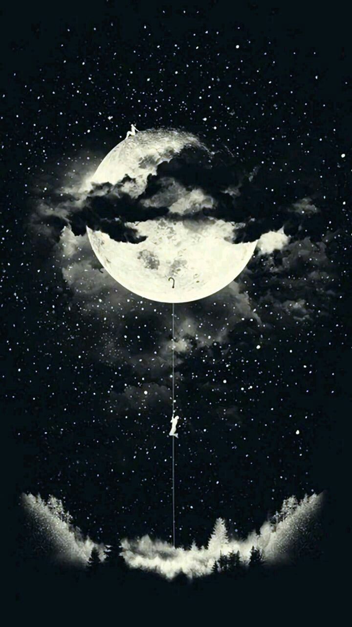 Black And White Star Wallpaper And White Moon Wallpaper & Background Download