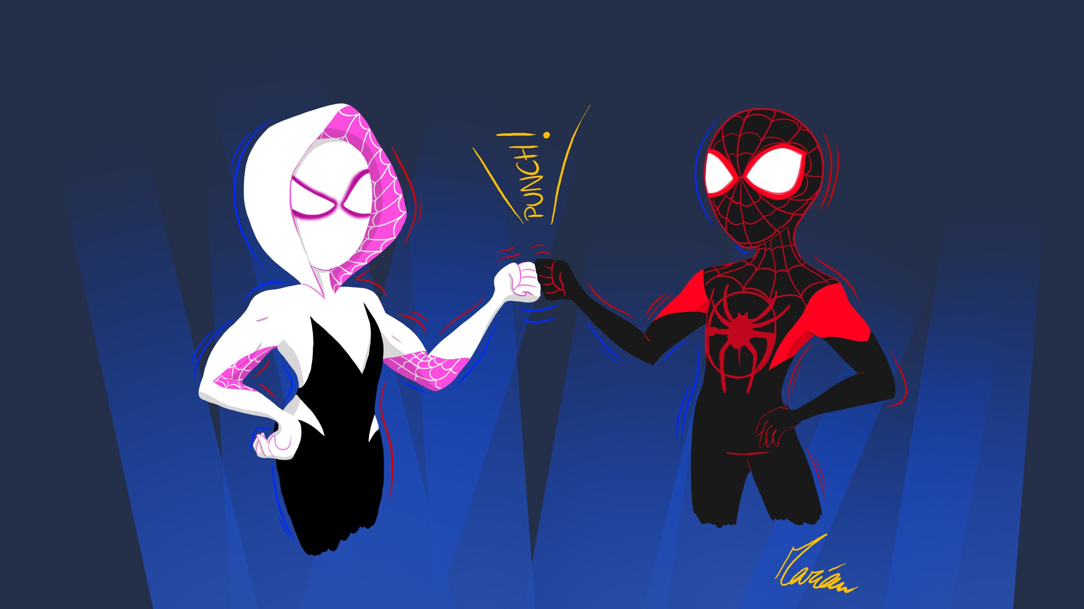 Wallpaper Spiderman Dan Gwen