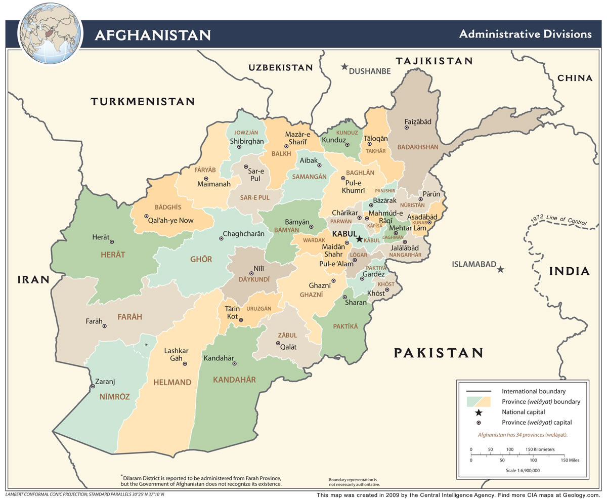 Afghanistan Map and Satellite Image