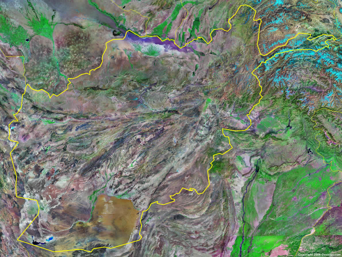 Afghanistan Map and Satellite Image