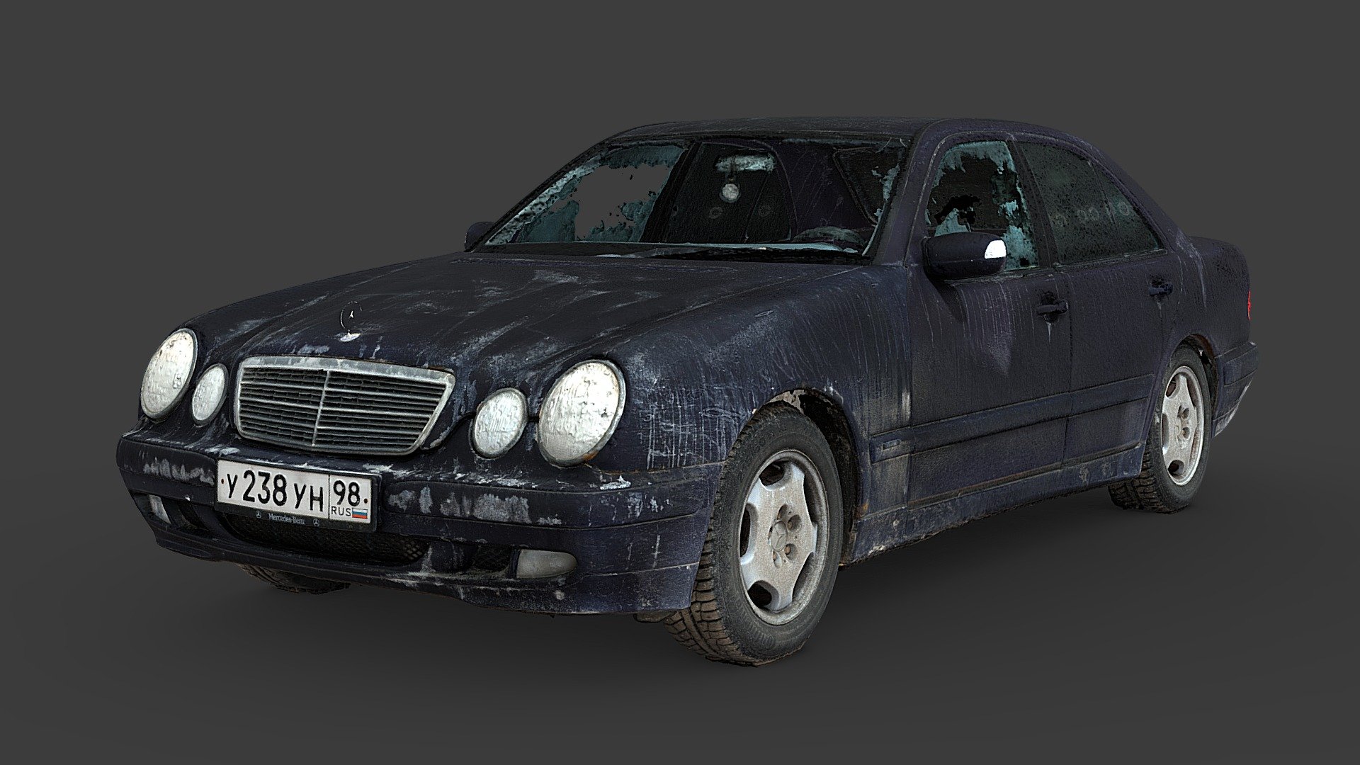 Mercedes Benz W210 RAW Scan Royalty Free 3D model by kanistra [743fe42]