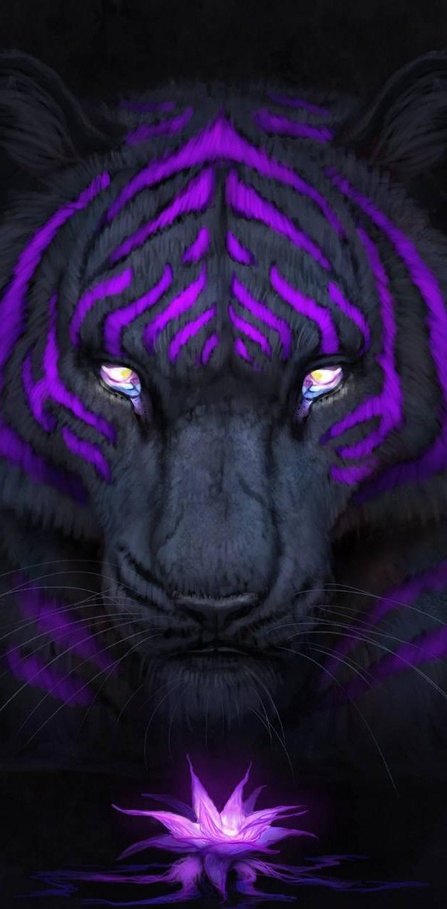 Purple tiger wallpaper