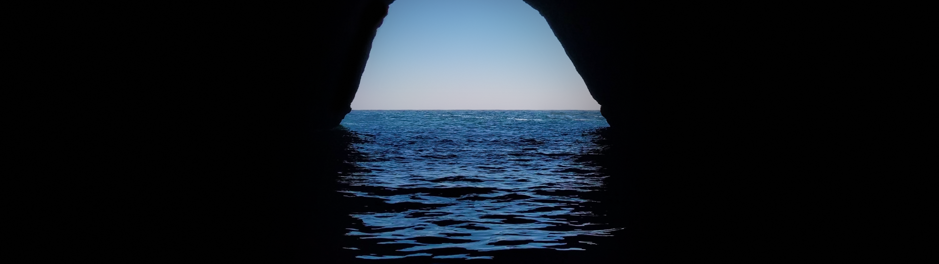 Cave Wallpaper 4K, Silhouette, Ocean, Dark Place, Seascape, Horizon, Nature