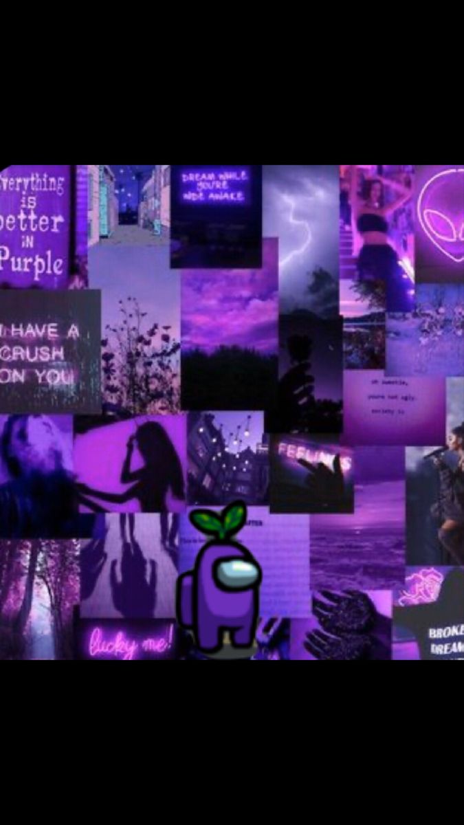 Download Purple Among Us Aesthetic Laptop Wallpaper Image