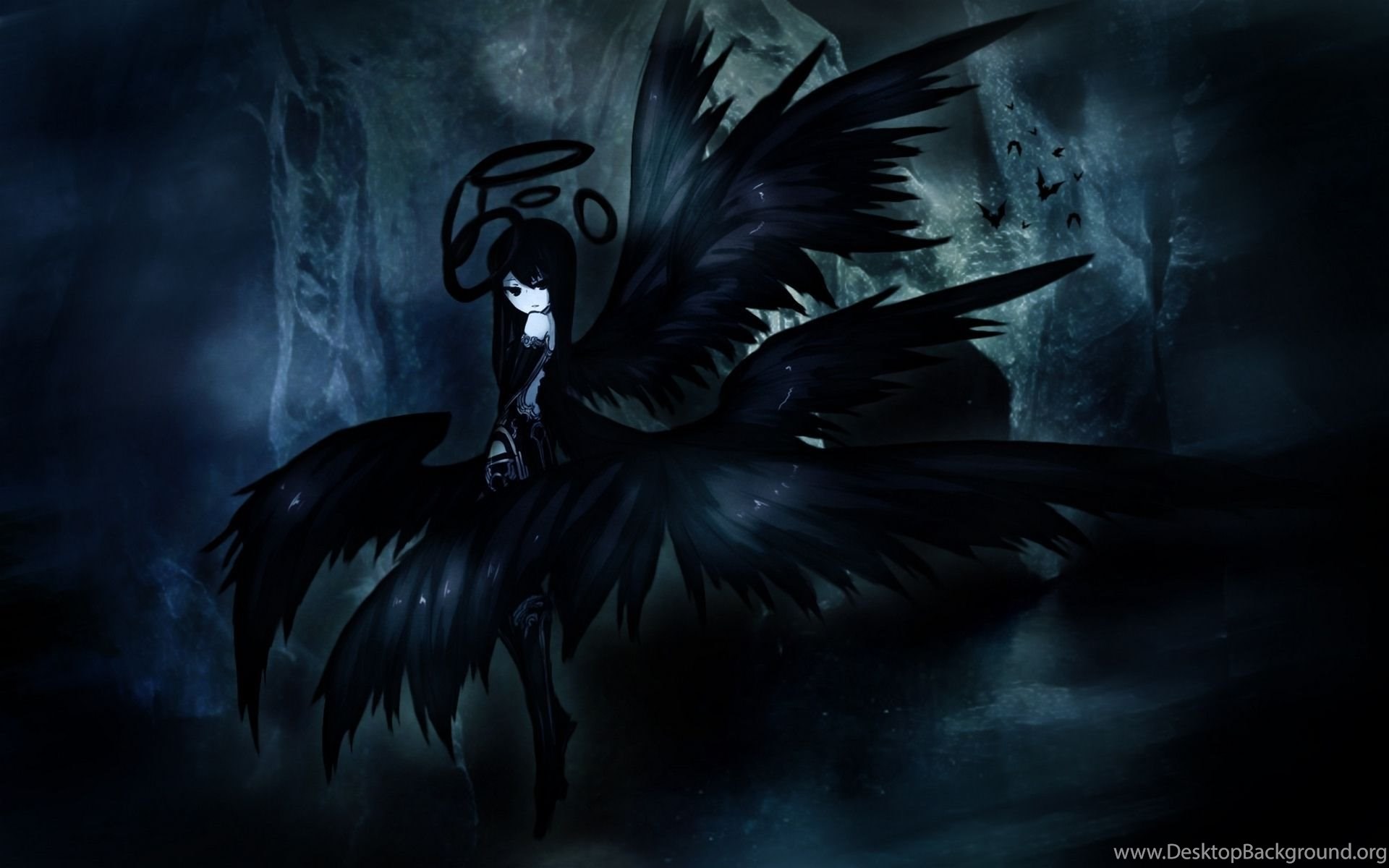 Dark Anime Angel Wallpaper 6321 1920x1200 UMad.com Desktop Background