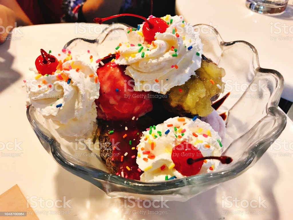 Variety And Yummy Ice Cream Sundae In Thailand Image Now