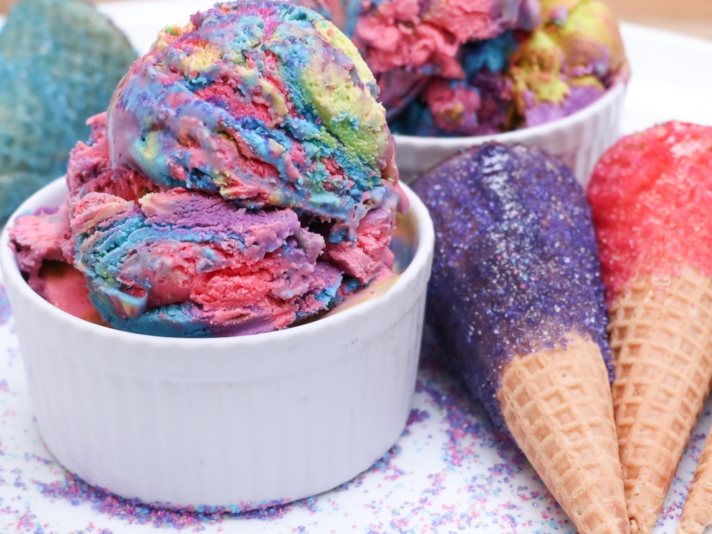 Easy Unicorn Ice Cream (No Machine)