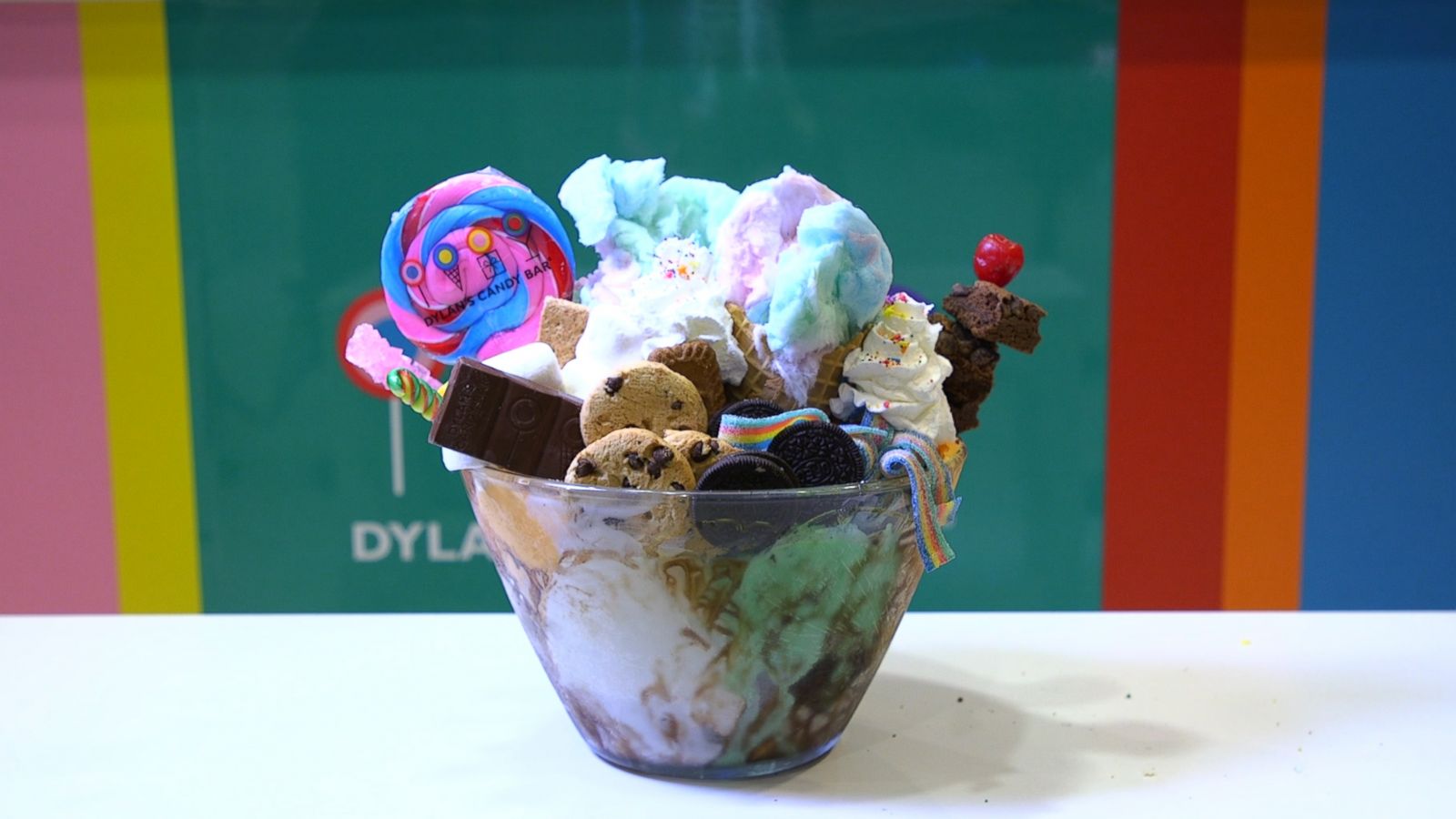 Could you handle eating this massive ice cream sundae - in freezing weather?