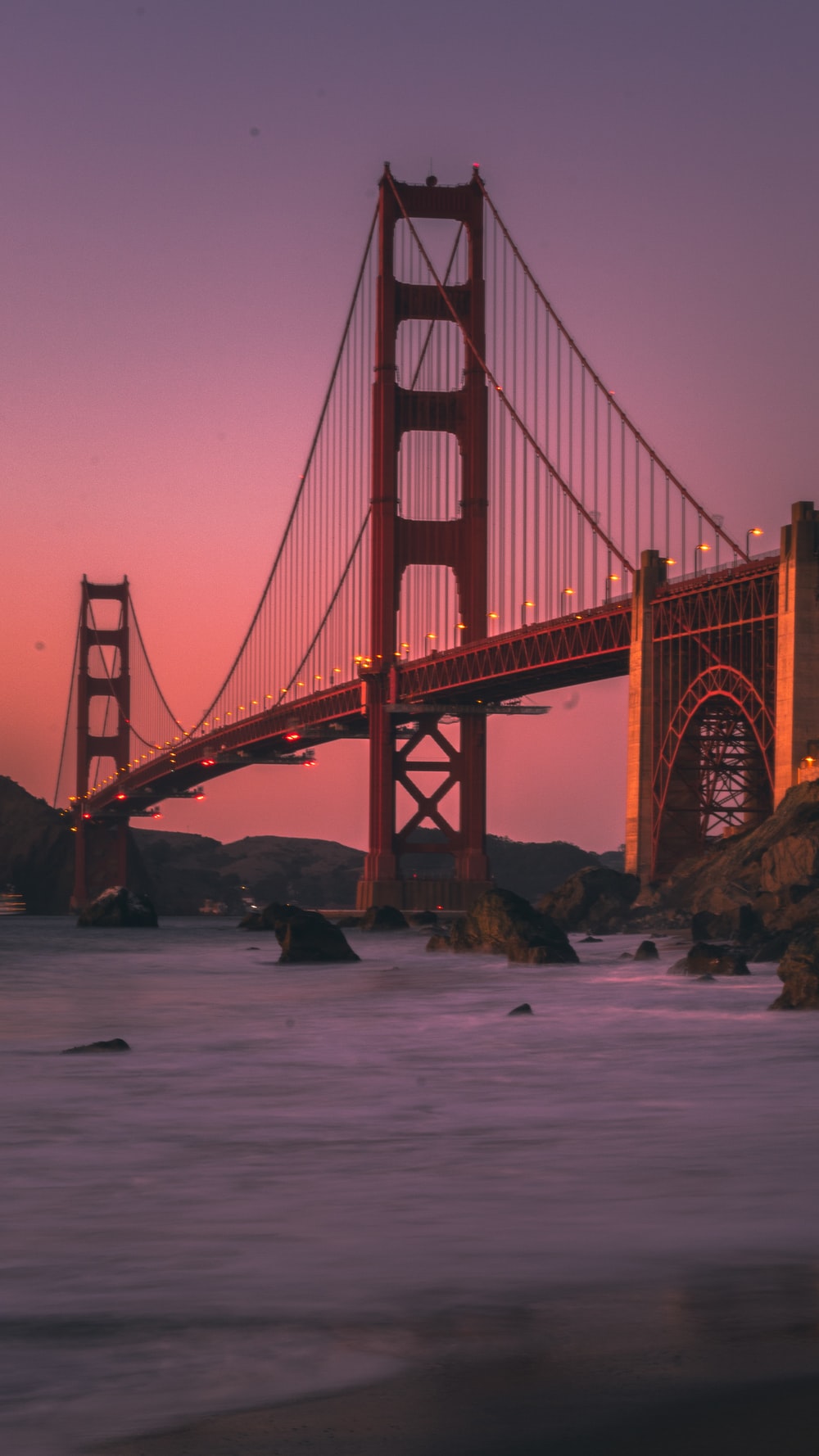 Golden Gate Bridge during sunset photo