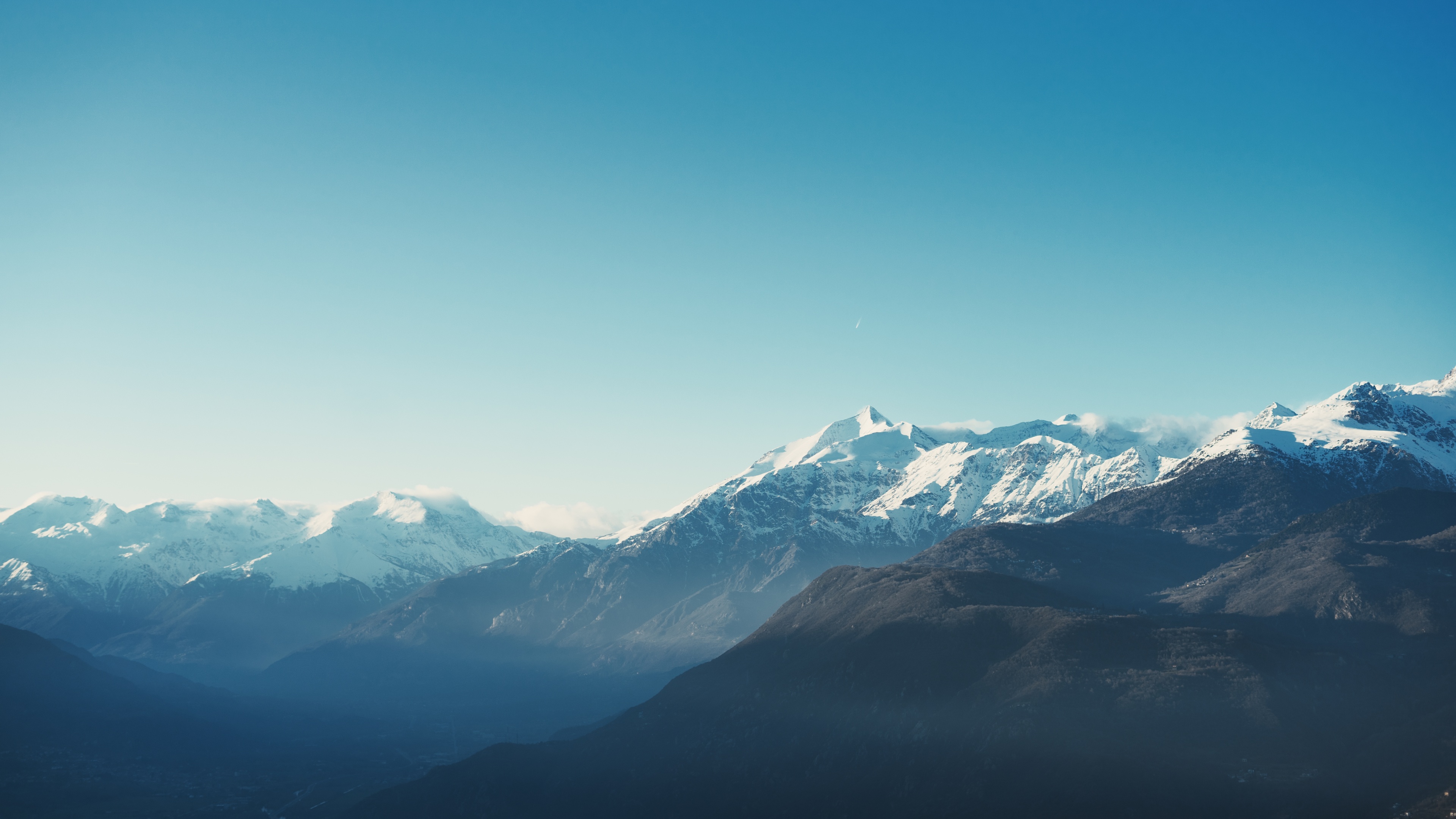 Mountains Wallpaper 4K, Winter, Daytime, Glacier, Blue, Mountain range, Nature