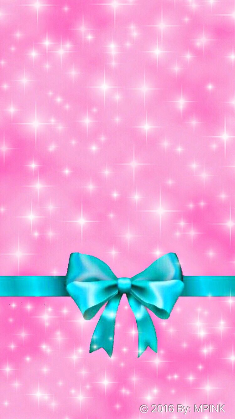 Glitter Bow Background Pink