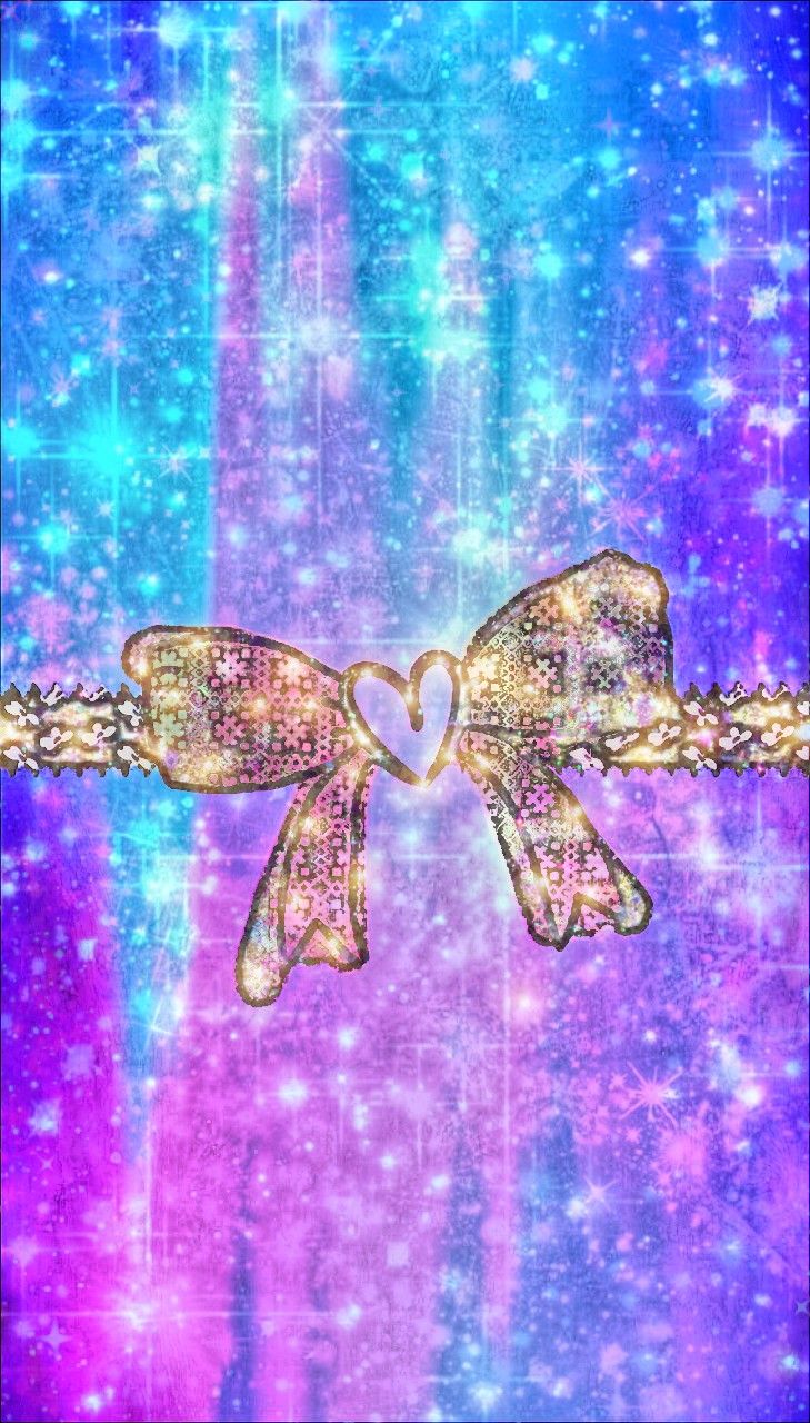 Blue Galaxy Bow, made by me #blue #glitter #sparkles #wallpaper # background #bows #ribbons #glittery