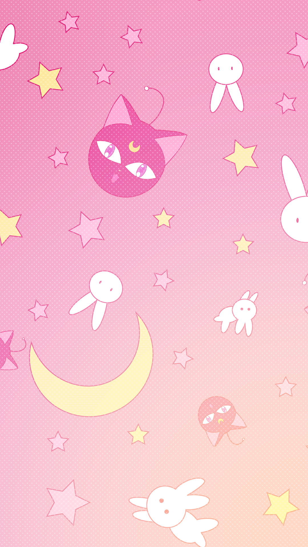 Sailor moon cute pink wallpaper 1080 x 1920 HD (anime, otaku, magical girl, magic wand, star, cat). Sailor moon wallpaper, Pink wallpaper, Pink moon wallpaper