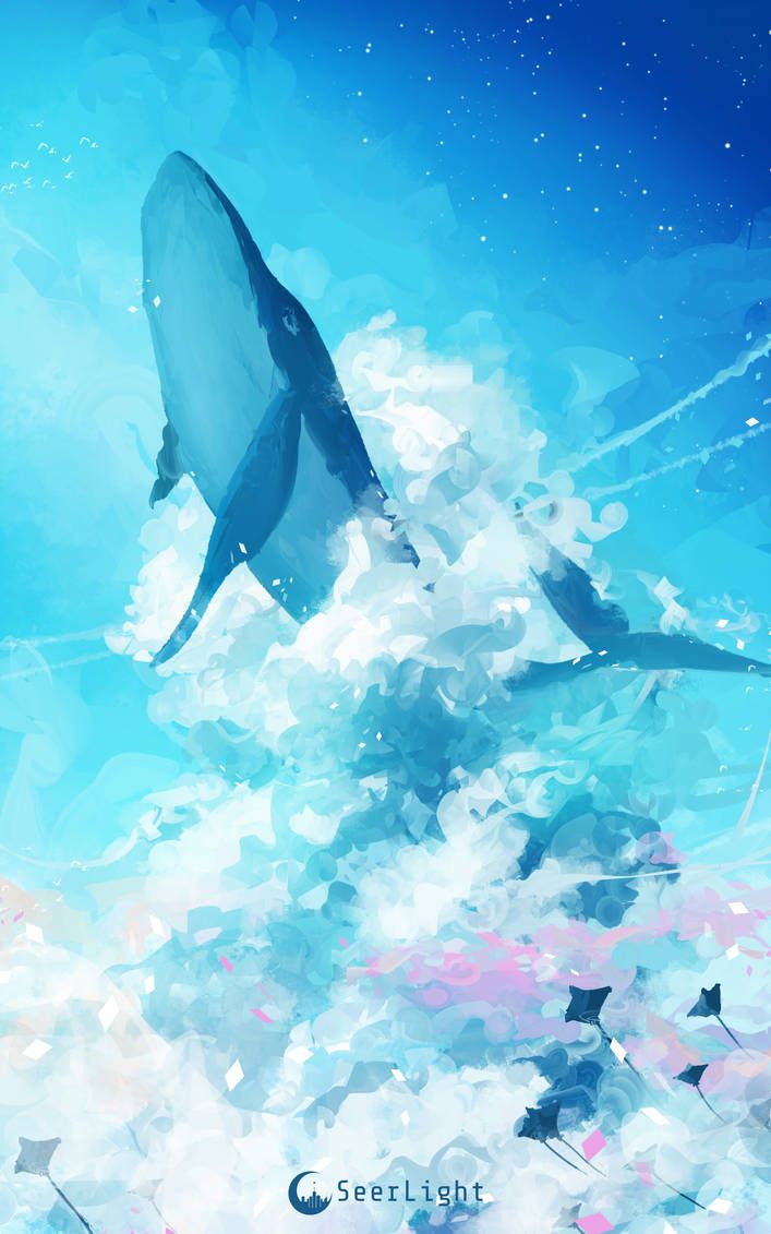 Sky Whale. Sky art, Anime scenery, Whale art