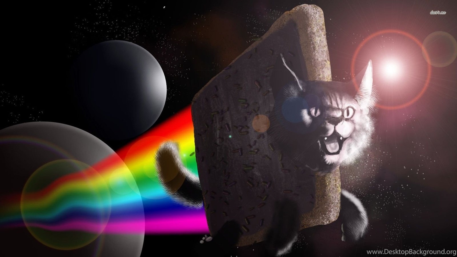 Nyan Cat Flying Away From The Planet Wallpaper Meme Wallpaper. Desktop Background