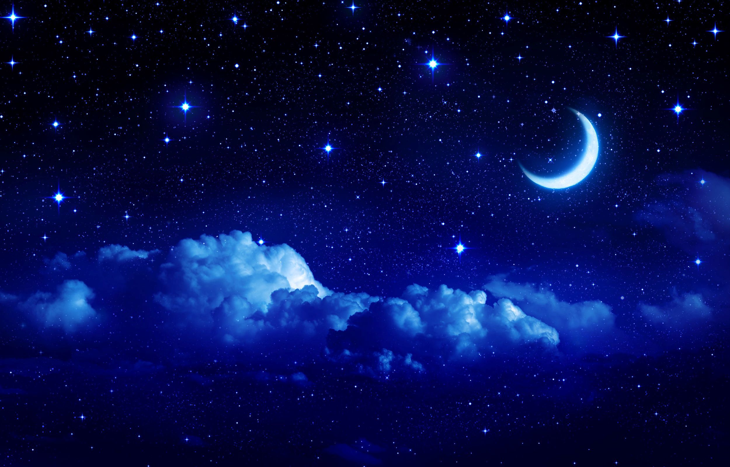 Download wallpaper the sky, stars, clouds, landscape, night, background, widescreen, Wallpaper, the moon, tale, a month, cloud, wallpaper, sky, widescreen, background, section landscapes in resolution 2500x1600