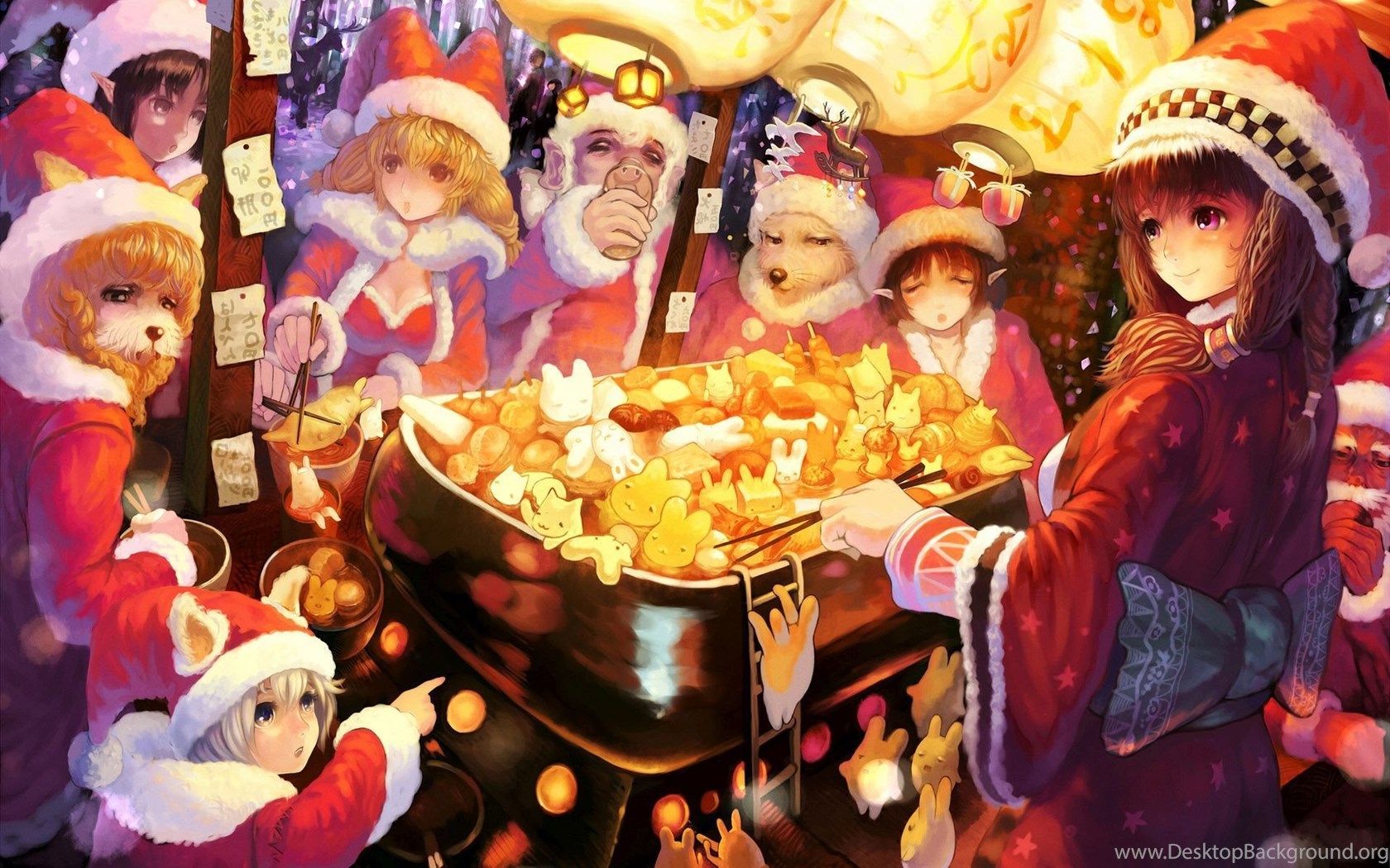 Anime christmas holiday HD Desktop Background