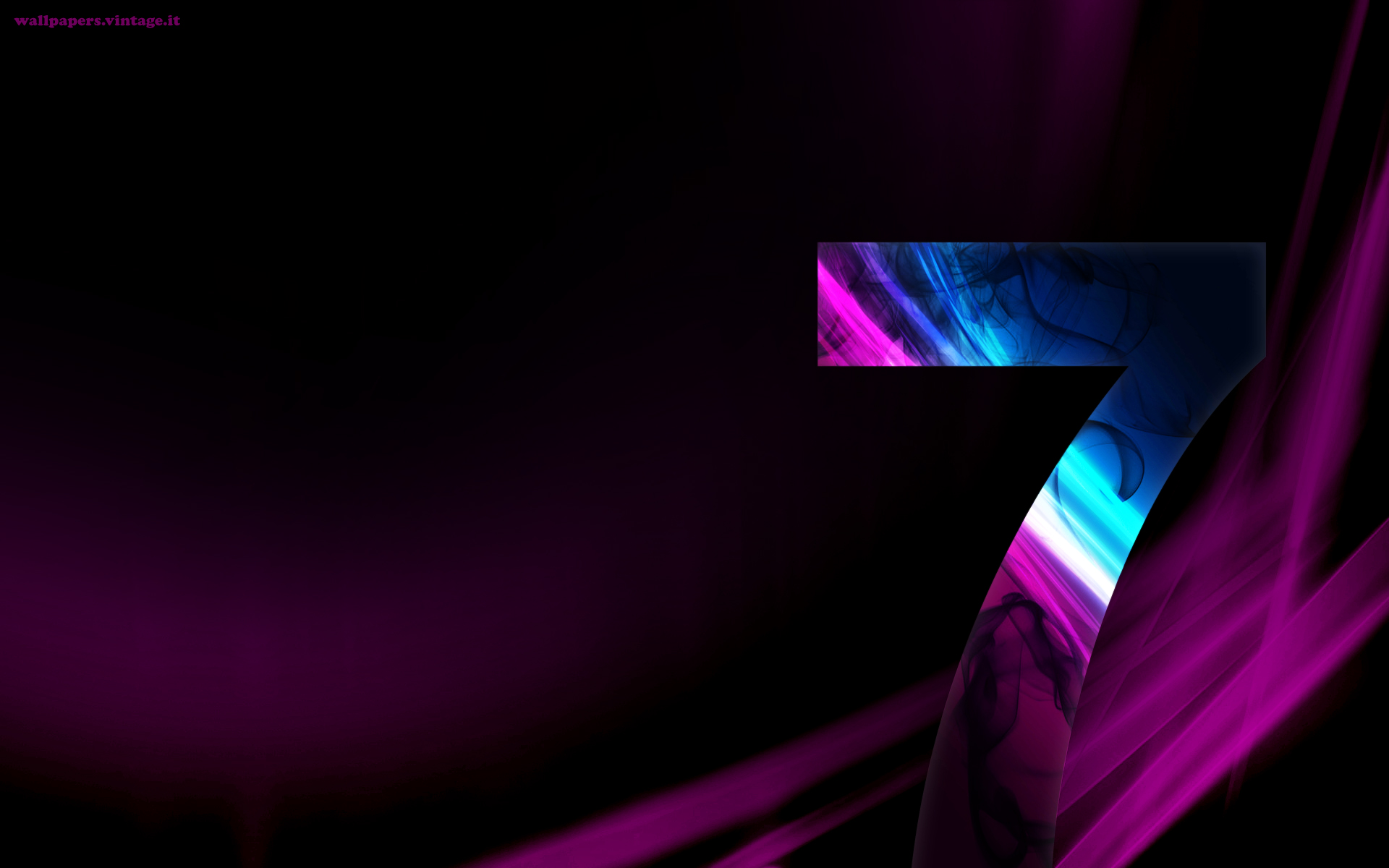 Windows 7 in purple wallpaper. Windows 7 in purple