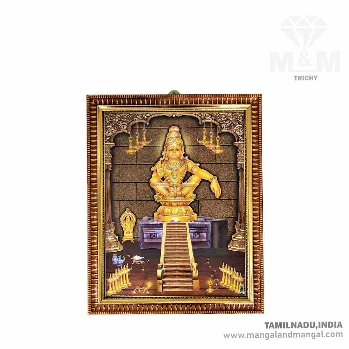 Handicraft Lord Sastavu Hariharaputra Manikanta Ayyappan Photo for Pooja and Wall