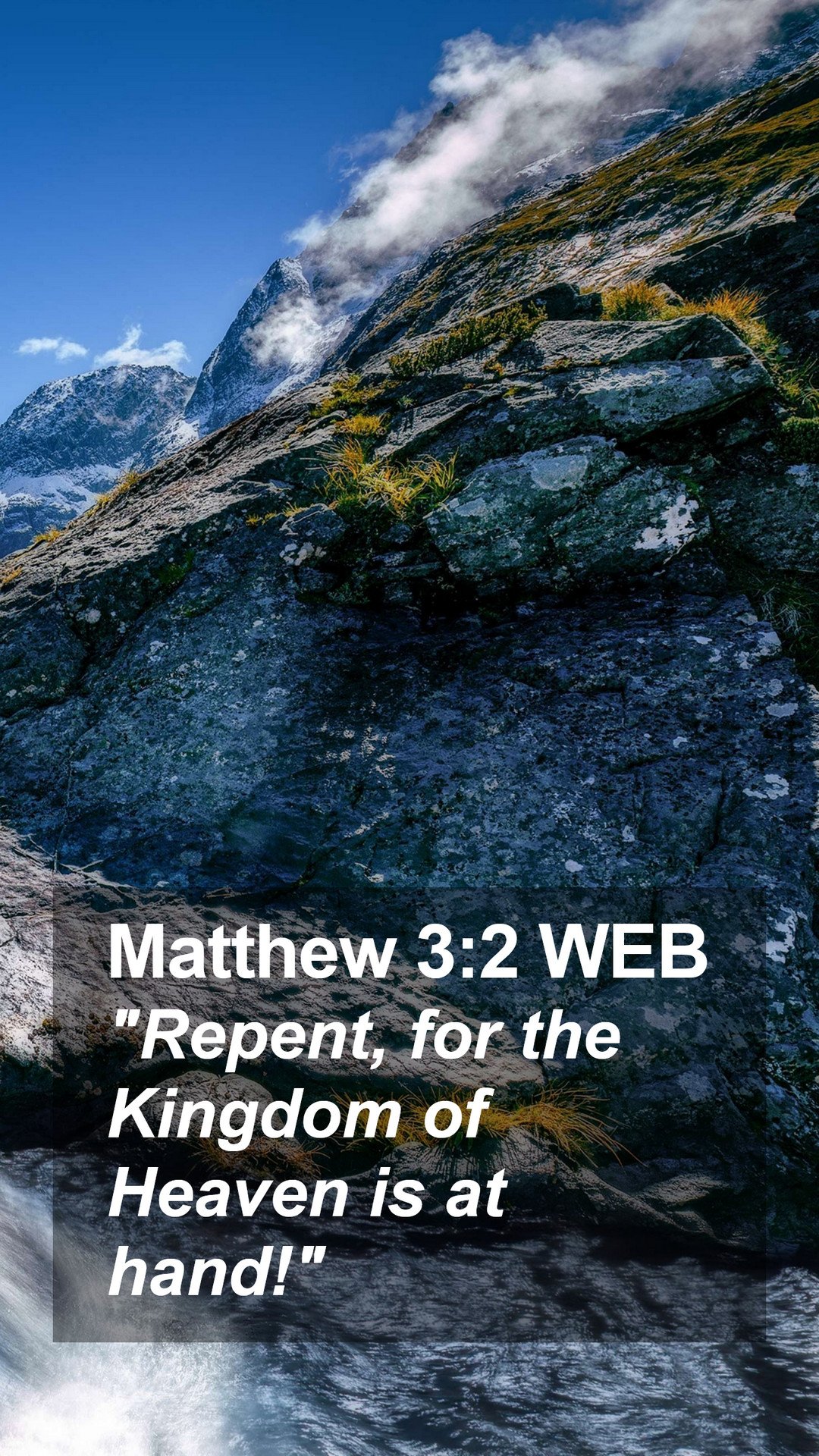 Matthew 3:2 WEB Mobile Phone Wallpaper, for the Kingdom of Heaven is