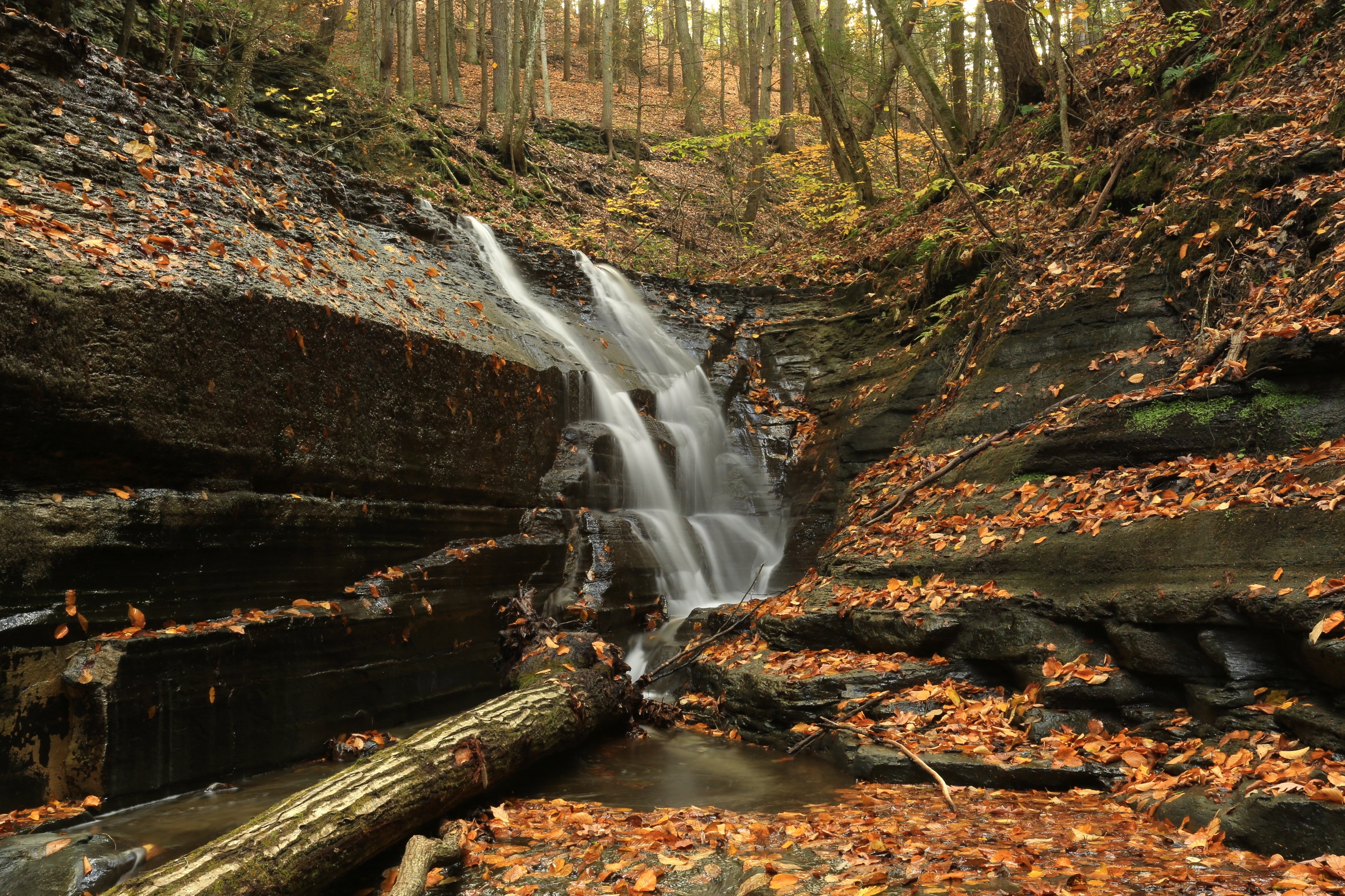 Little Waterfall in Ithaca NY USA 4K wallpaper